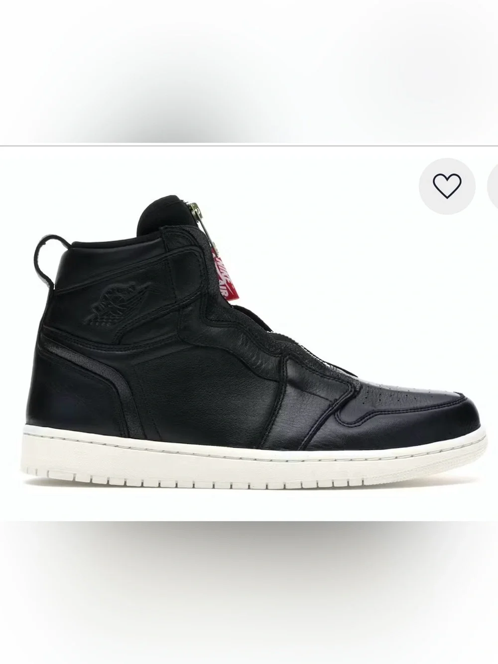 Jordan High-Top Sneaker in Black with White Sole
